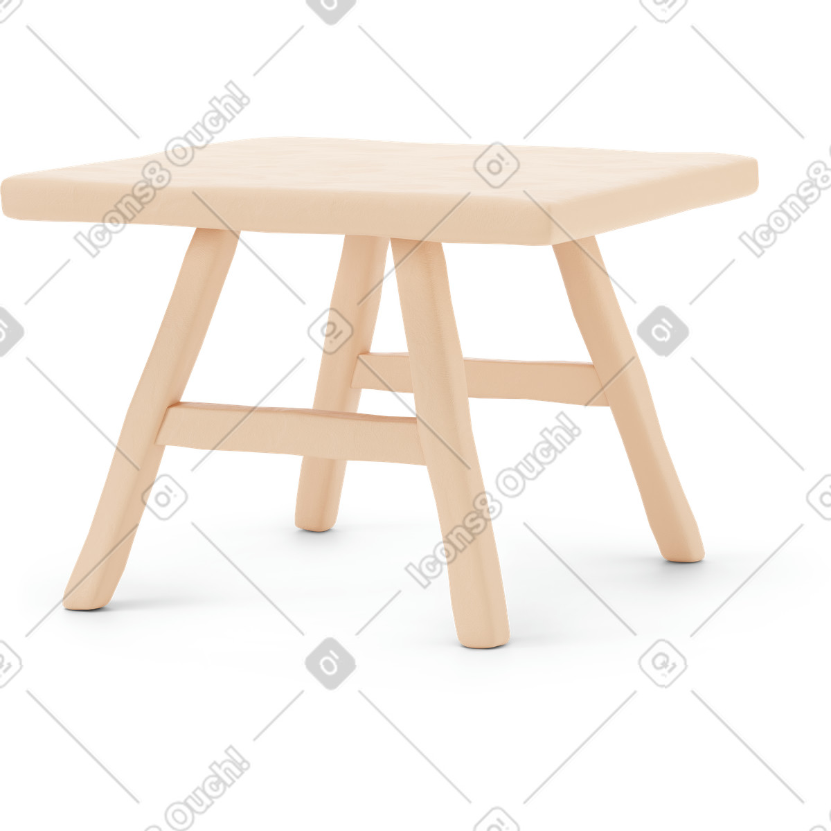 Tavolo basso in legno illustrazione stile 3D Stripy scarica PNG, SVG
