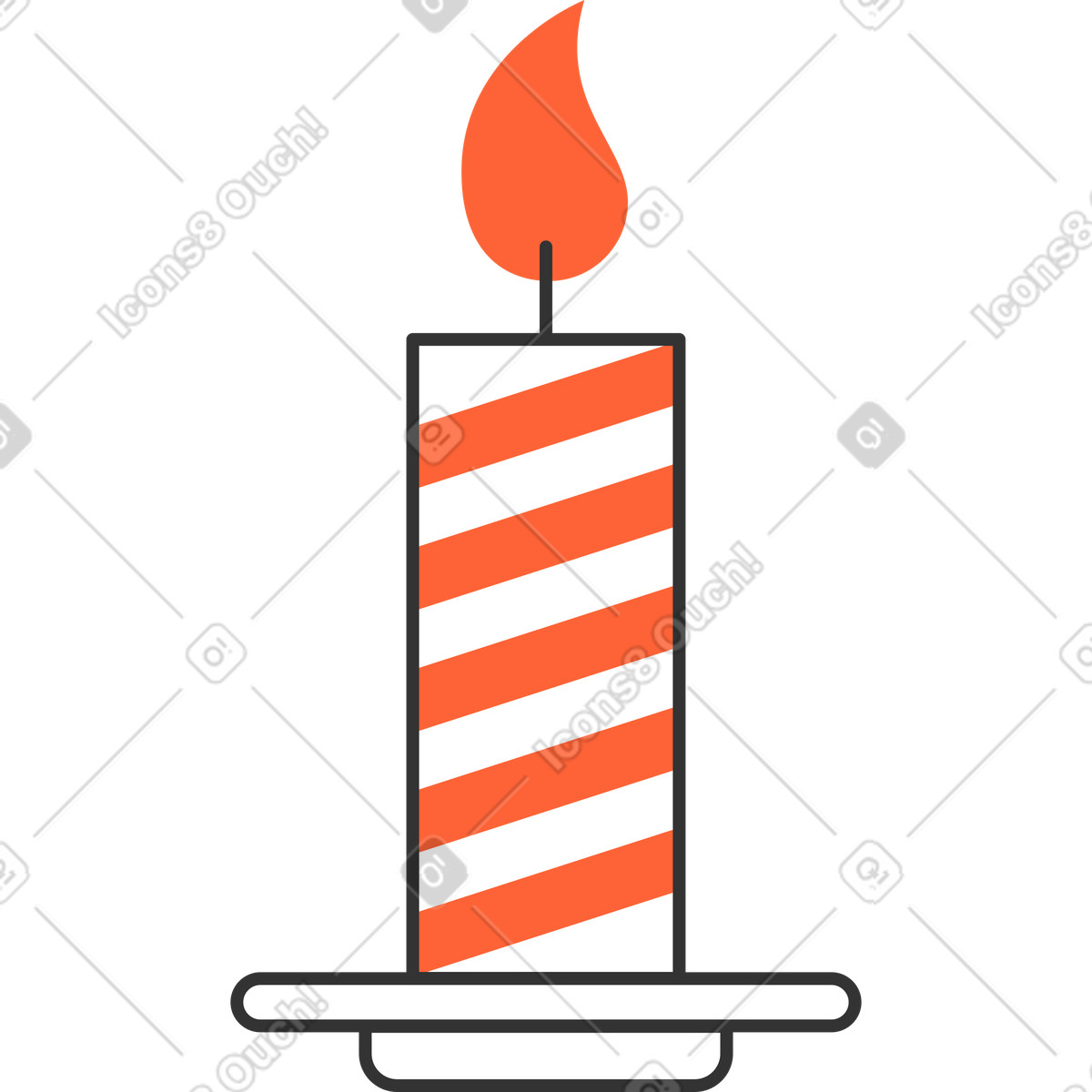 Ilustração de Vela natal em no estilo Crayon para baixar em PNG, SVG