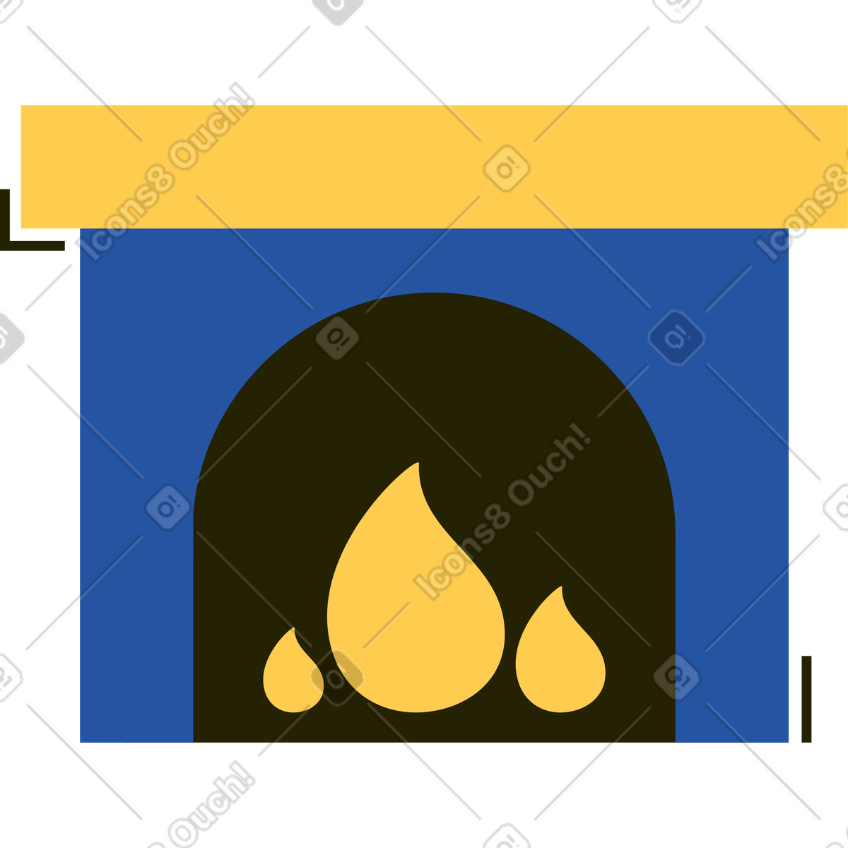 Kamin-Illustration im Spot-Stil als Download in PNG, SVG