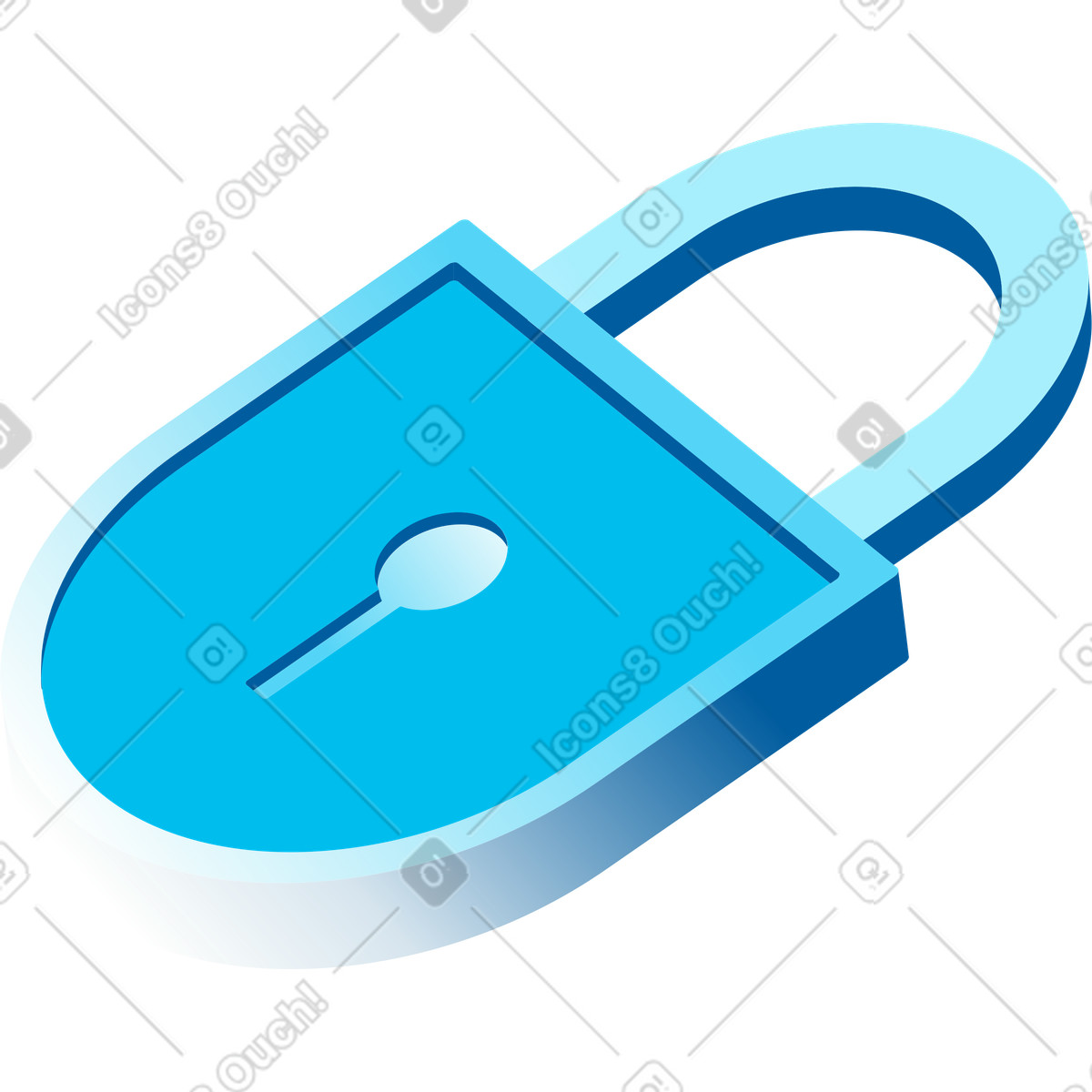 Illustration Fermer à clé dans le style Icy télécharger aux formats PNG, SVG