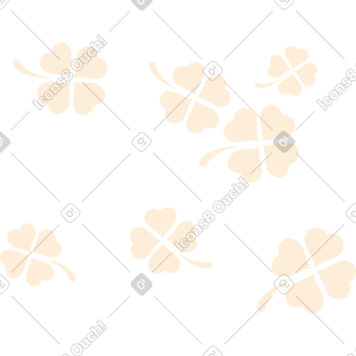 Background of beige clovers-Illustration im Rubber-Stil als Download in PNG, SVG