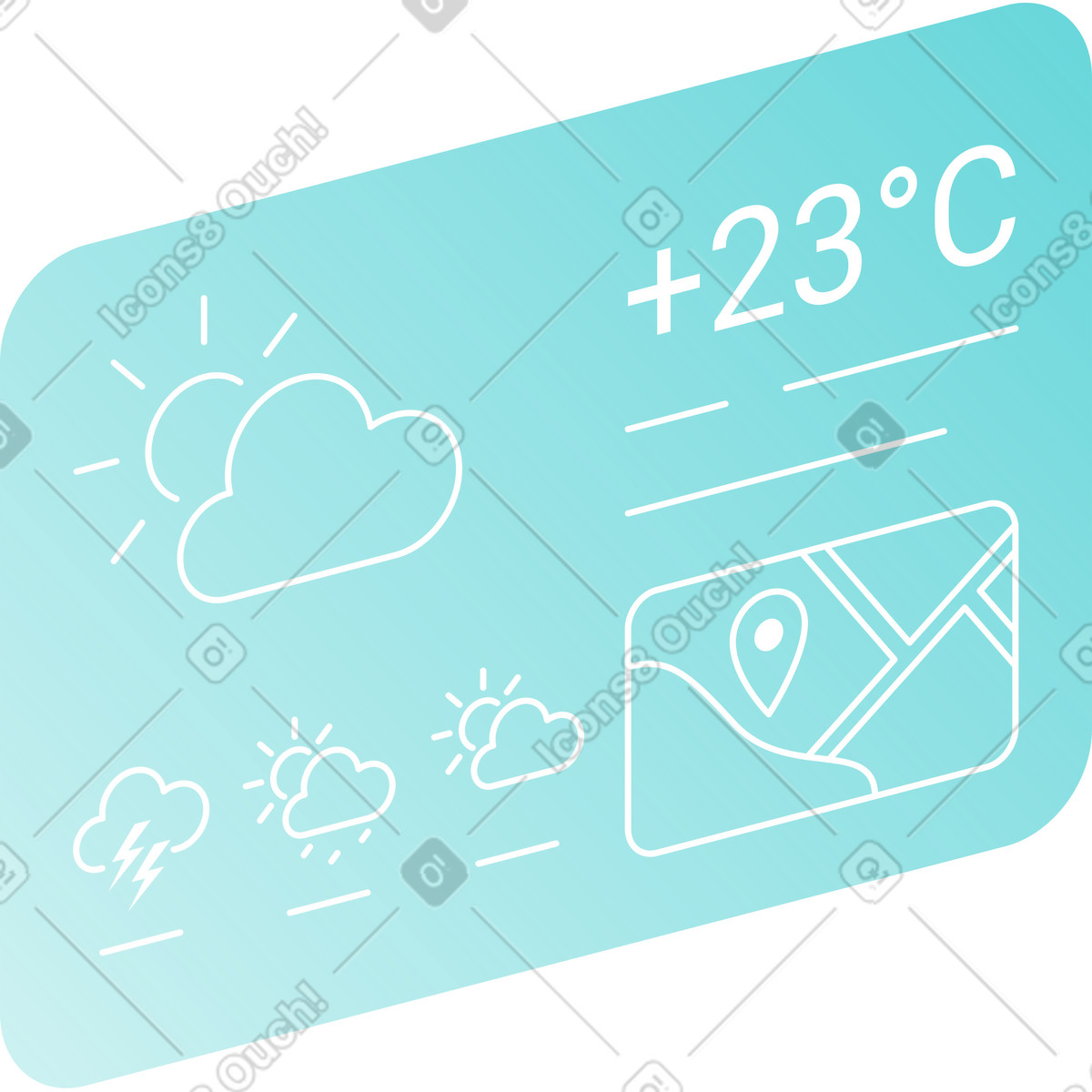 Weather information window illustration in Lucent style download in PNG, SVG