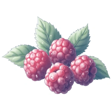 Ripe raspberries glistening with raindrops during a gentle shower
