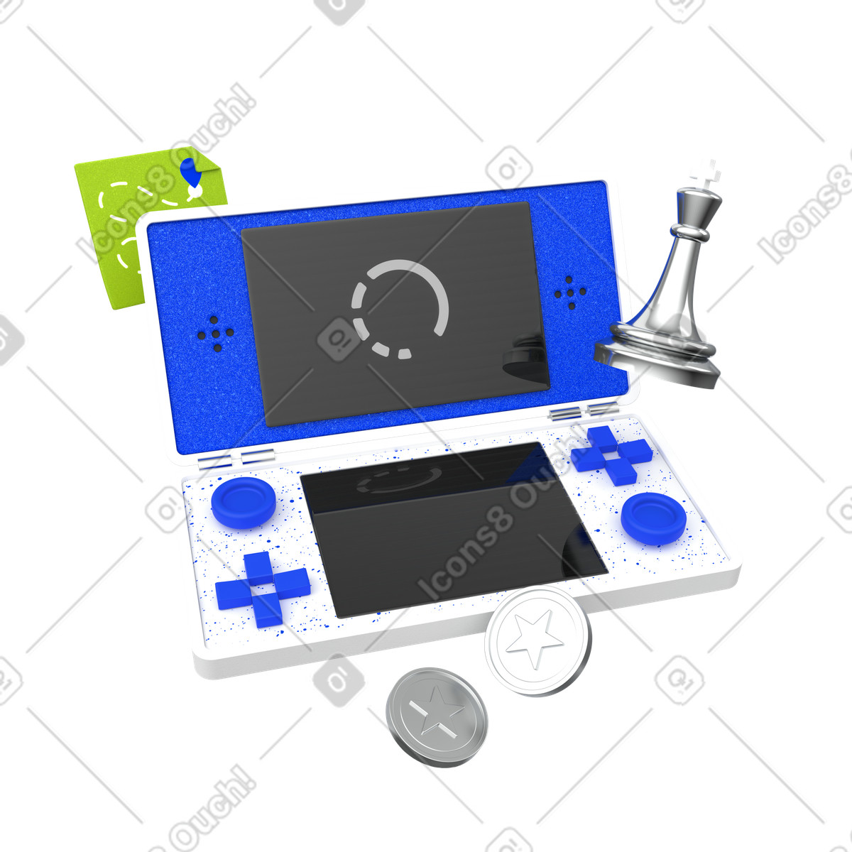 Gamified strategy and decision system, AI-powered business simulation platform, Gamification in analytics illustration 3D Enterprise style download PNG, SVG