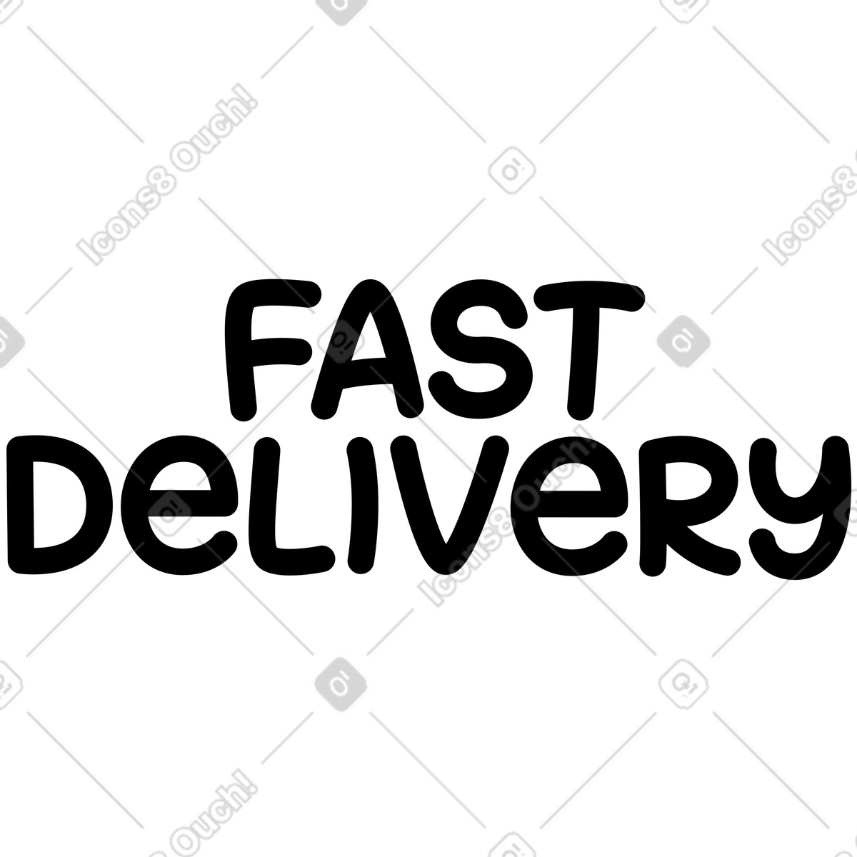 Illustration Lettrage livraison rapide dans le style Jelly à télécharger aux formats PNG, SVG