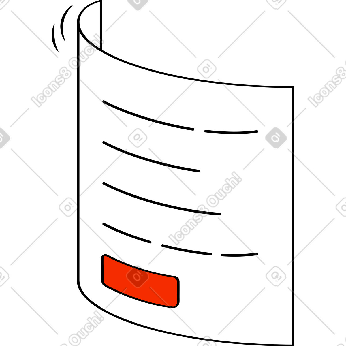 Looney スタイルの Text on folded paper のイラストをPNG、SVG形式でダウンロード