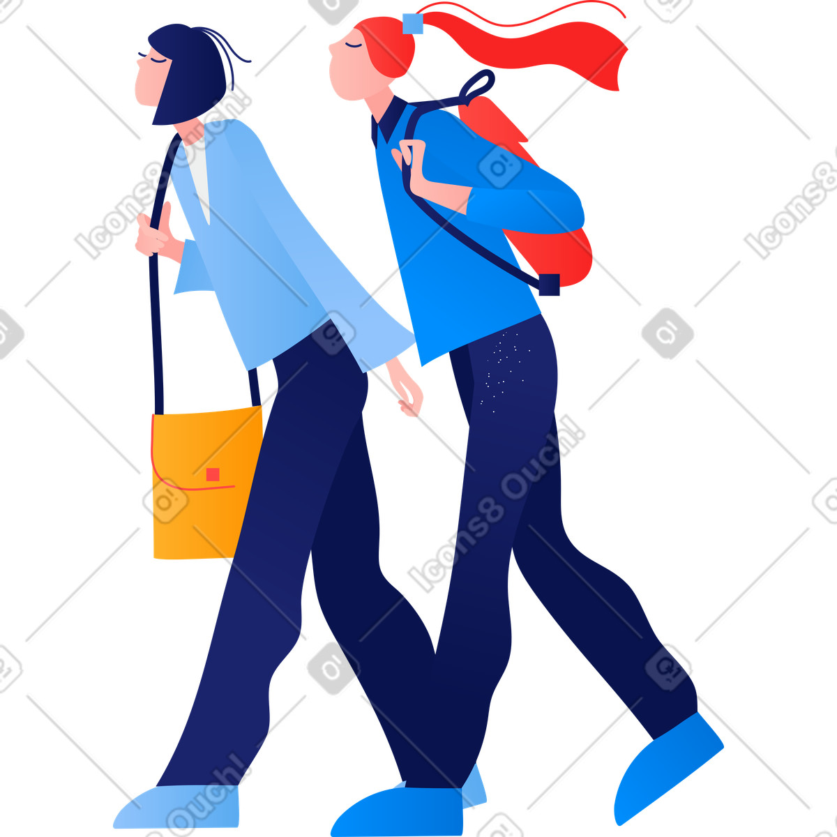 Young student holding notebook classroom study illustration clipart graphic