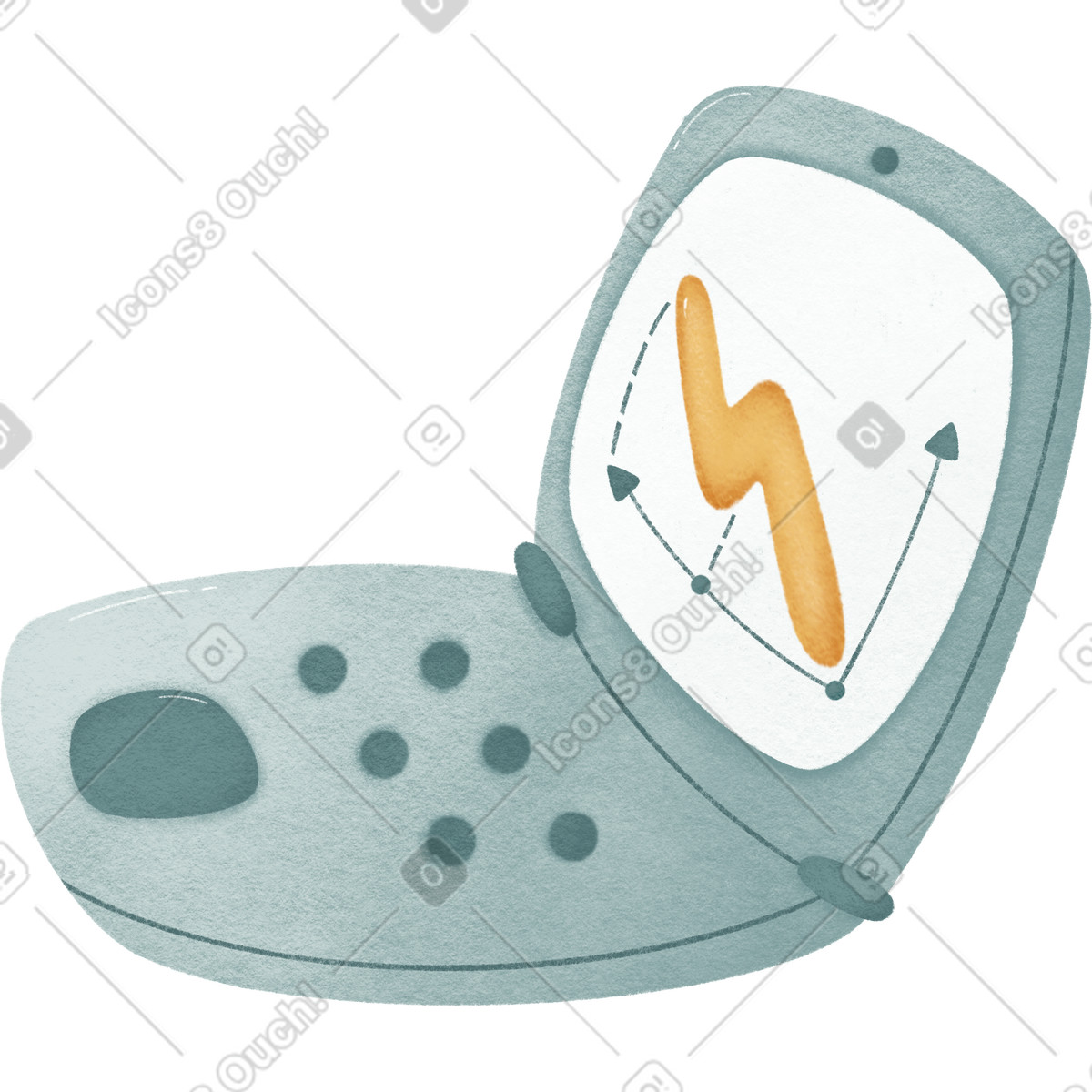 Blue laptop with business plan illustrazione in stile Woolly scarica in PNG, SVG