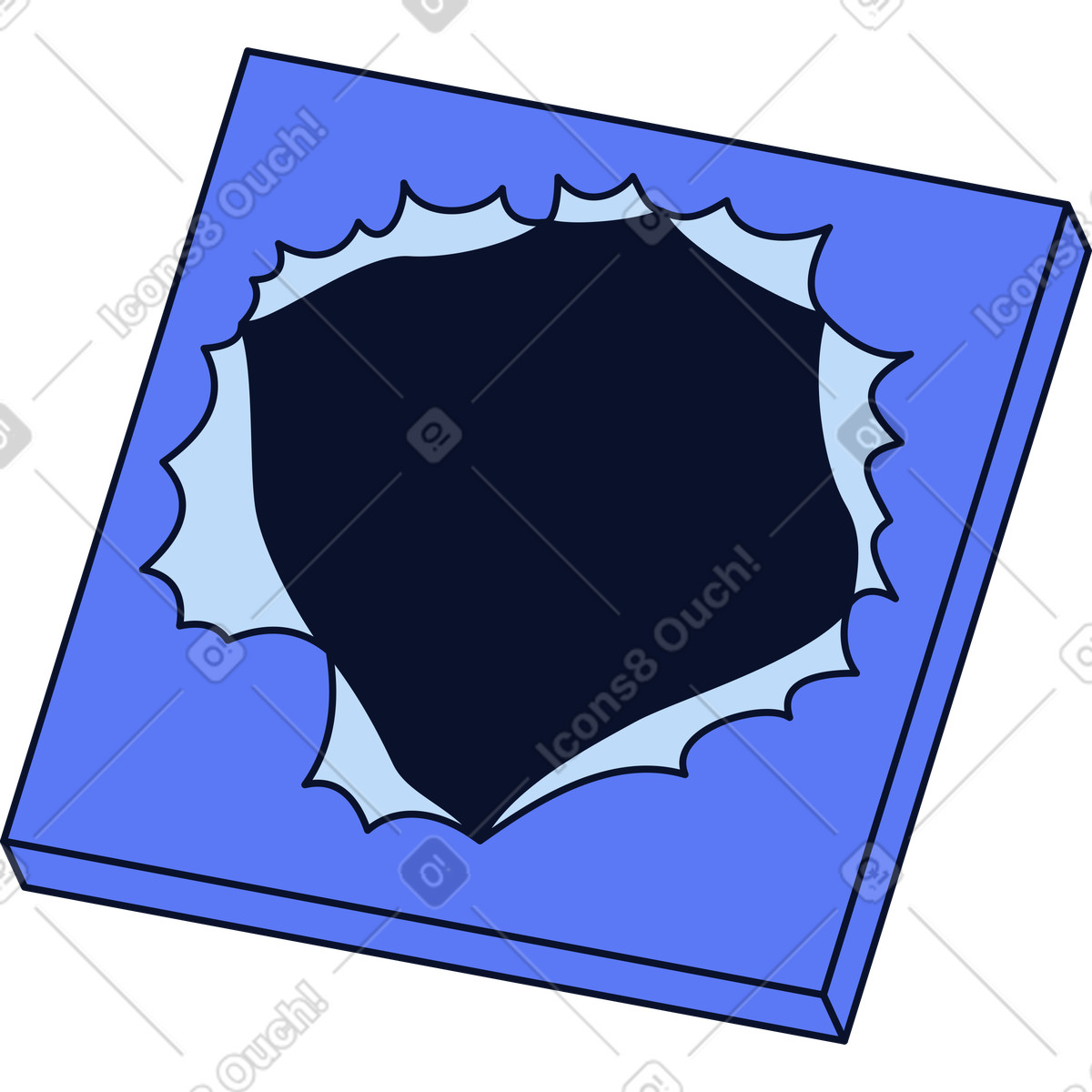 Ilustração de Retângulo com um furo em no estilo Flexy para baixar em PNG, SVG