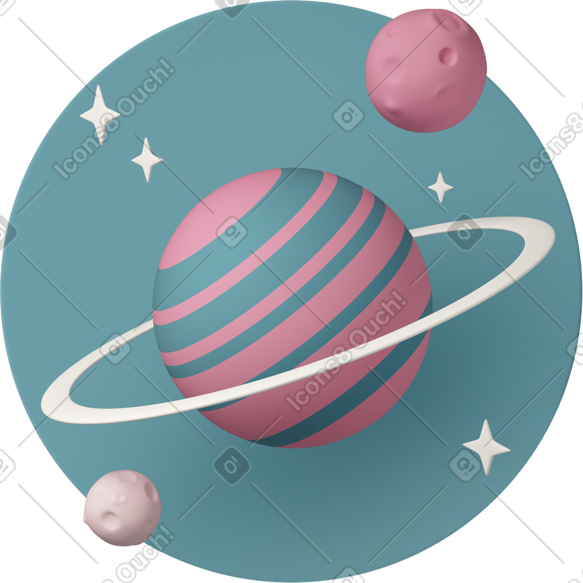 Ilustração de Big planet with stars em no estilo 3D Casual life para baixar em PNG, SVG