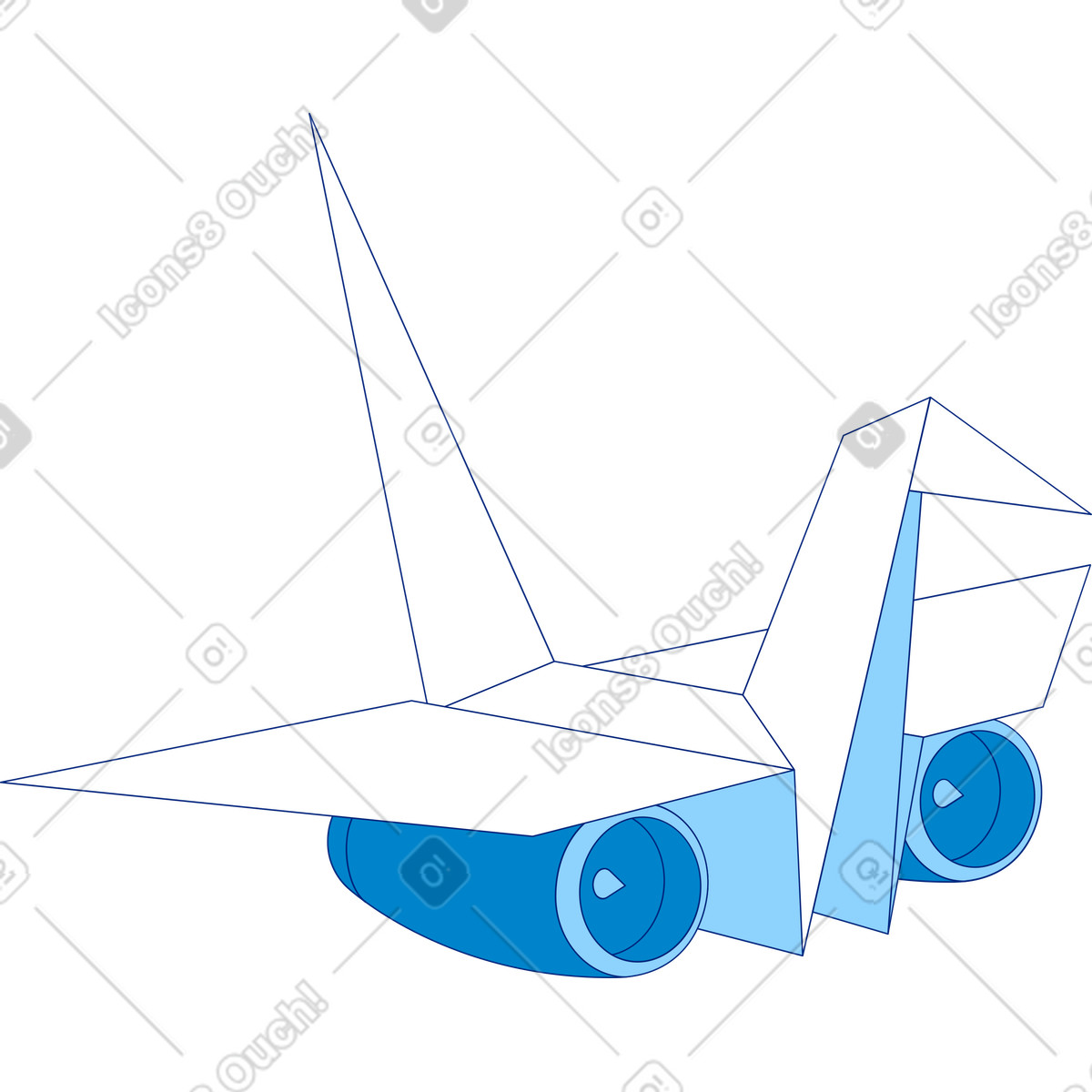 下载 Neo-Sakura 风格的 折纸飞机 插画，支持 PNG、SVG 格式