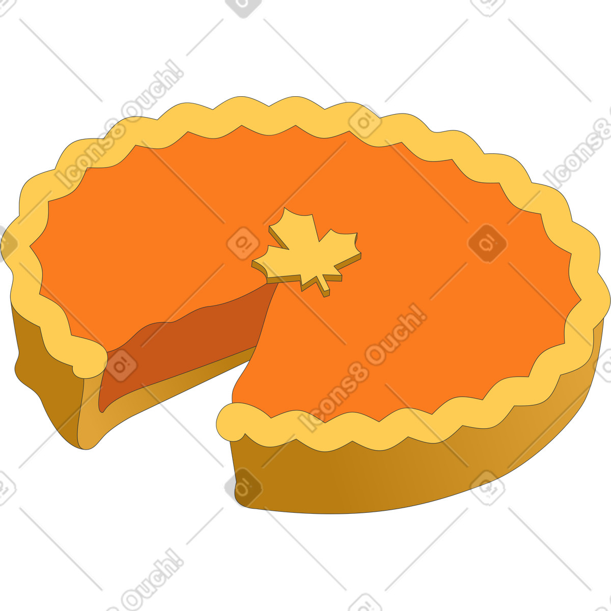 Illustration Tarte à la citrouille dans le style Kit télécharger aux formats PNG, SVG