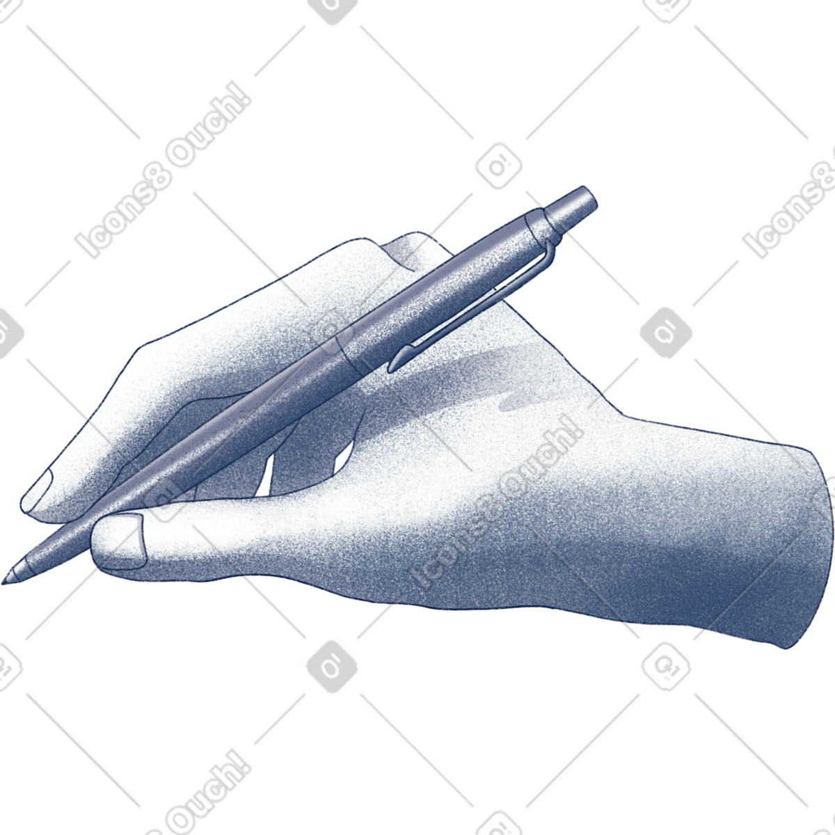 Ilustración Hand with a pen en estilo Haze descargar en PNG y SVG