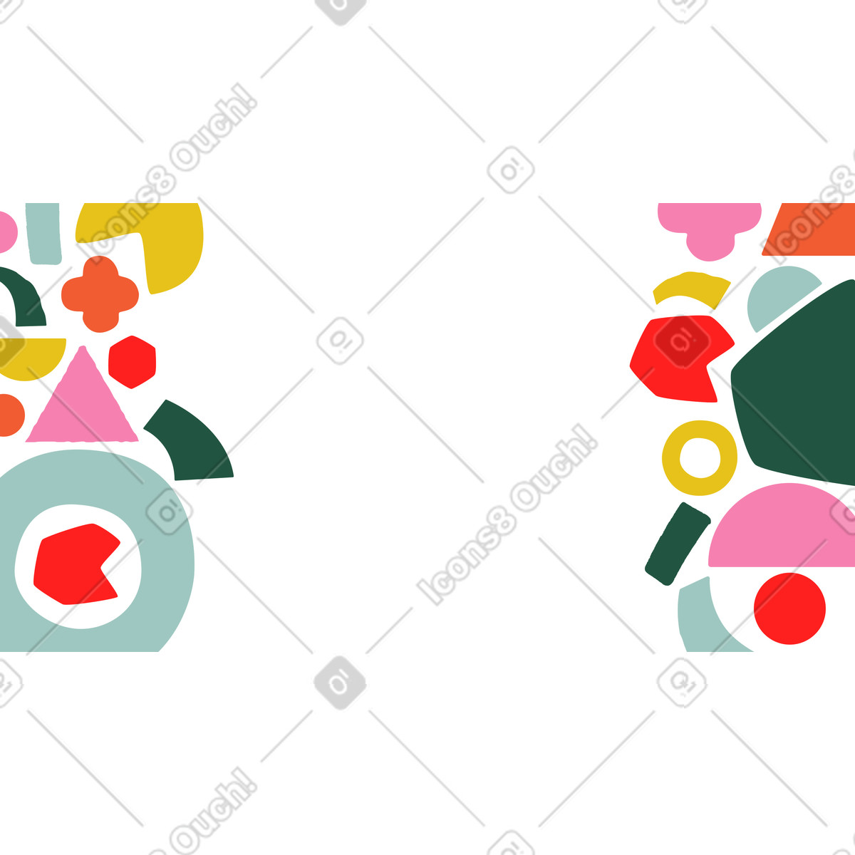 Backround di forme geometriche astratte moderne colorate illustrazione in stile Experimental scarica in PNG, SVG