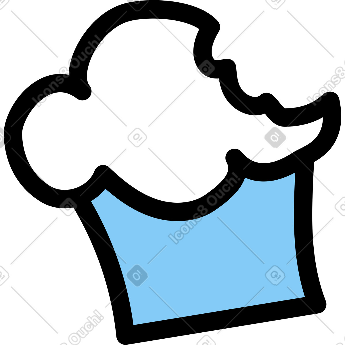 Cupcake-Illustration im Notes-Stil als Download in PNG, SVG