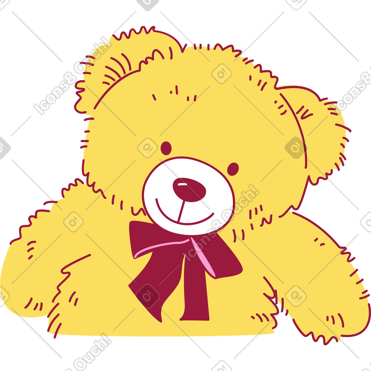 Teddy bear illustration in Storyline style download in PNG, SVG