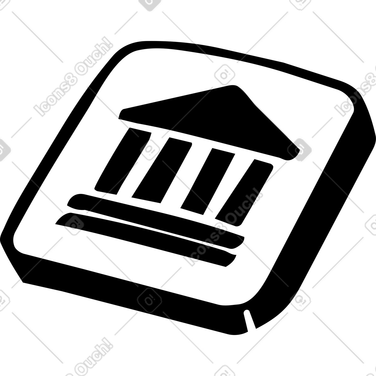 Иллюстрация Bank building symbol representing financial institution and money savings concept в стиле Line — скачать в форматах PNG, SVG