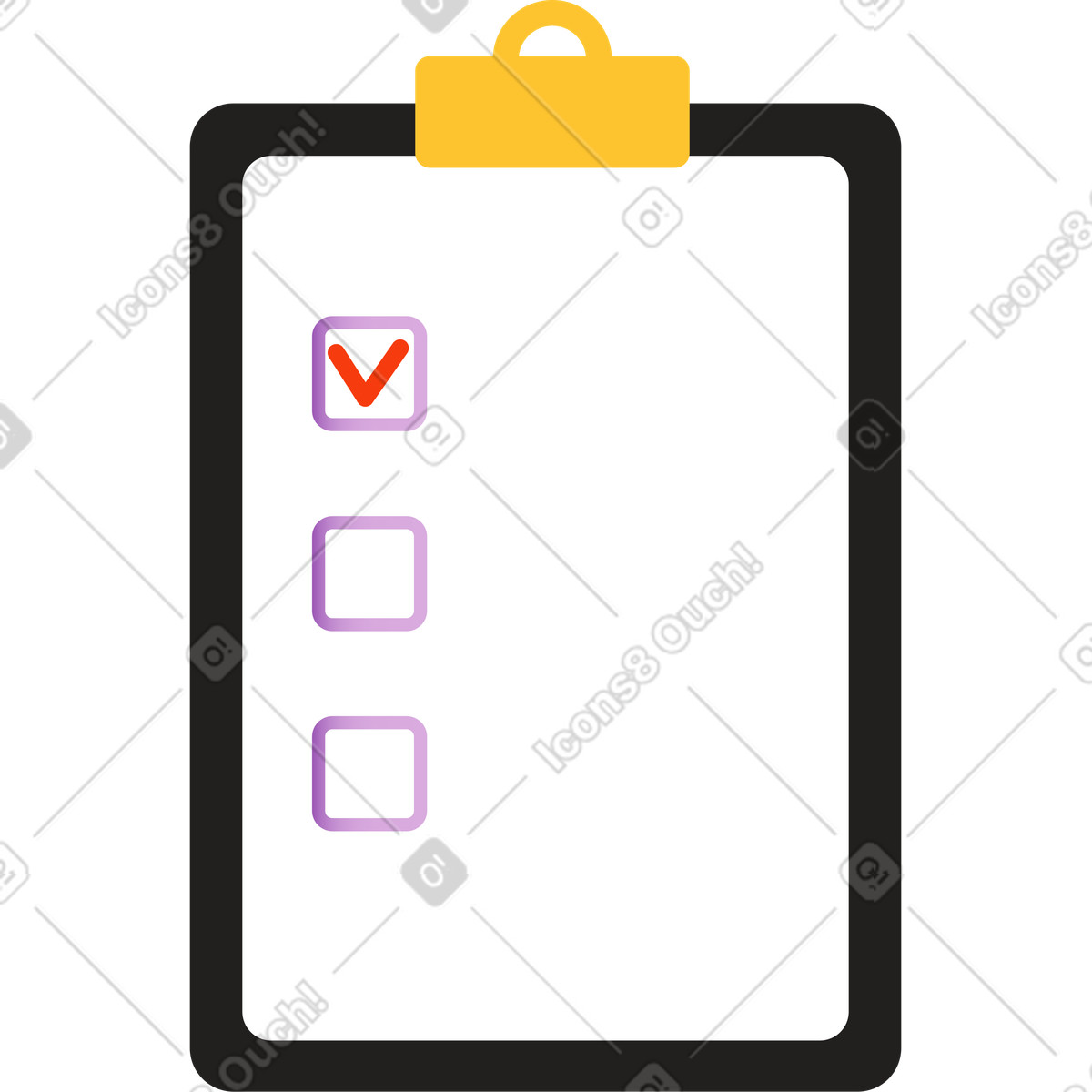 Lista di controllo negli appunti illustrazione in stile Wavy scarica in PNG, SVG