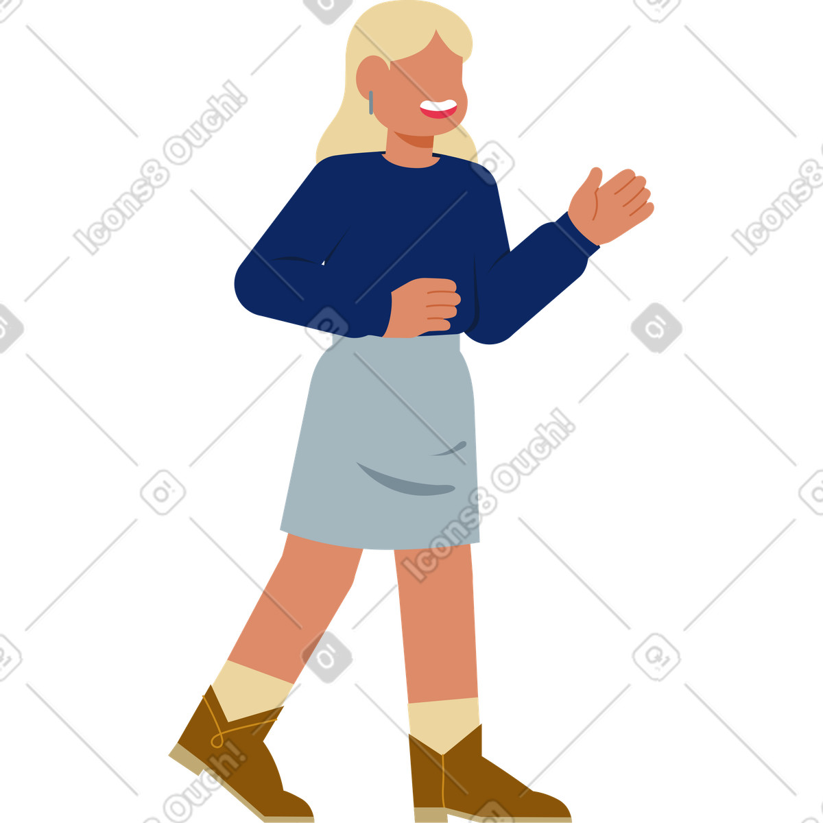 Ilustração de Jovem mulher se aproximando e dizendo algo em no estilo Catchy para baixar em PNG, SVG