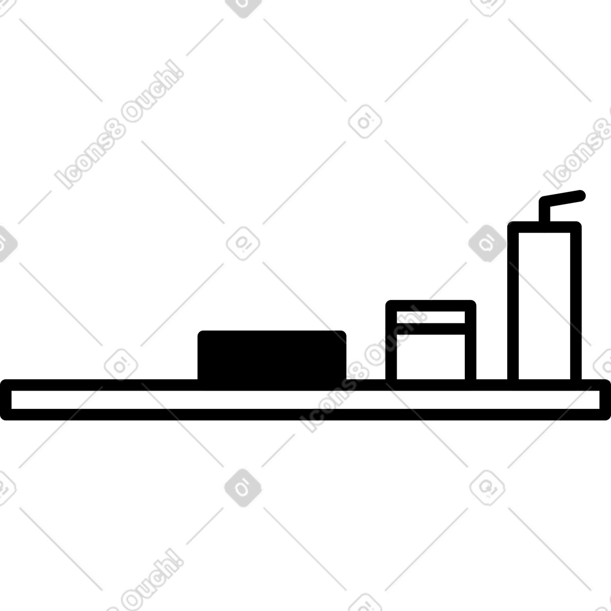 Notion Line Art 스타일의 Bar chart with three columns and horizontal baseline minimal layout 일러스트레이션 PNG, SVG 다운로드