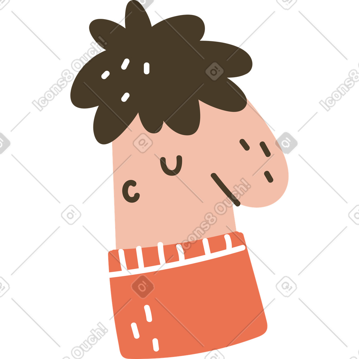 Illustration Homme en vue de côté à droite dans le style Karlsson télécharger aux formats PNG, SVG