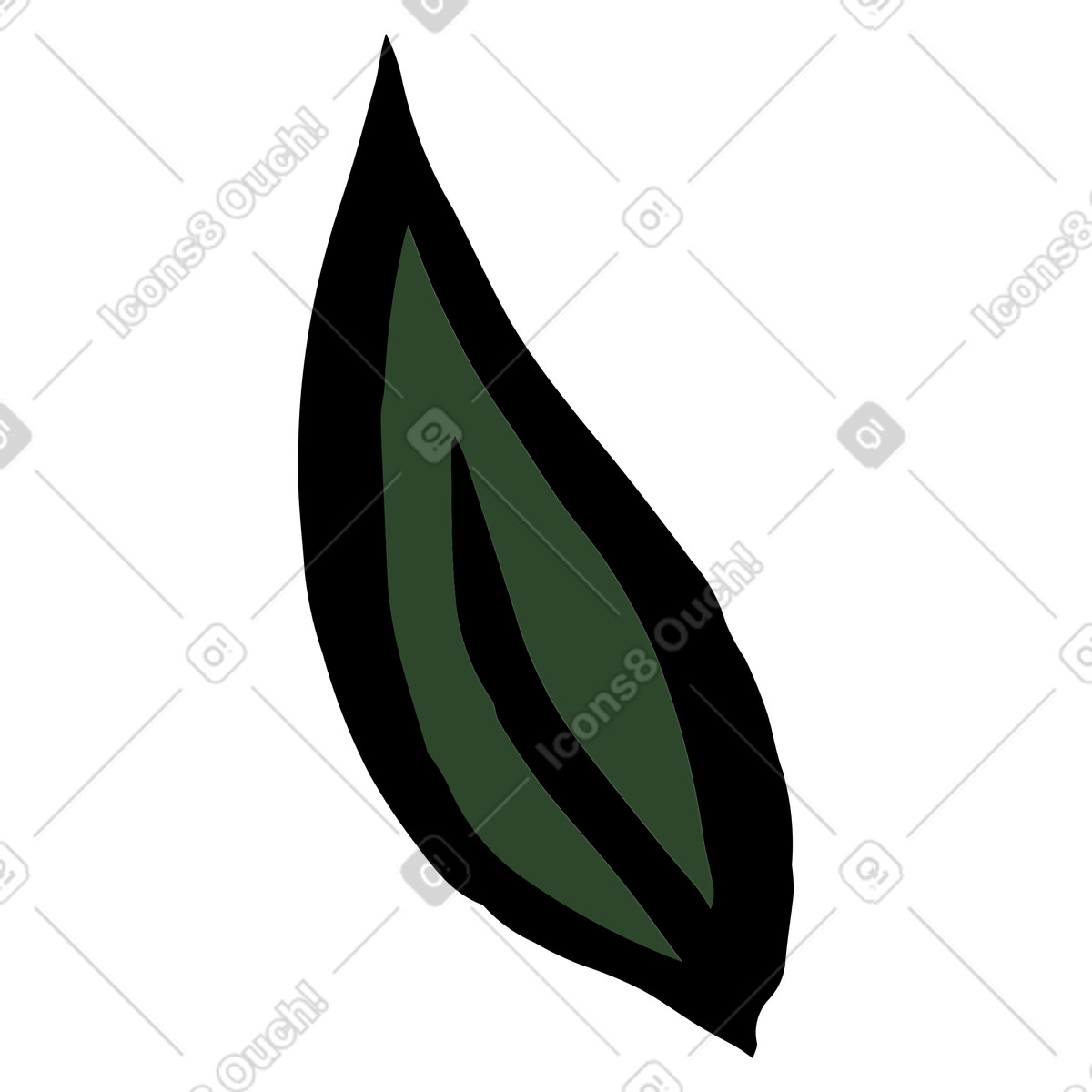 Single tree leaf illustration in Scandi style download in PNG, SVG