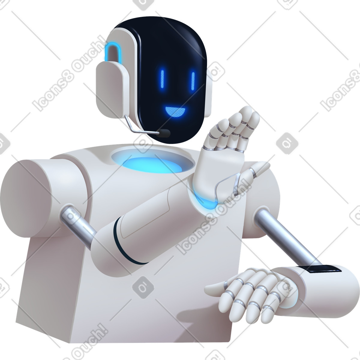 Robot illustration in Props style download in PNG, SVG