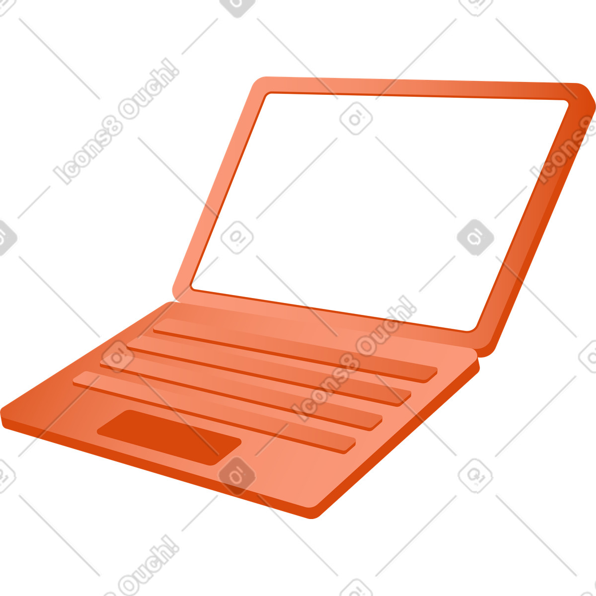 Orange 스타일의 노트북 열기 일러스트레이션 PNG, SVG 다운로드