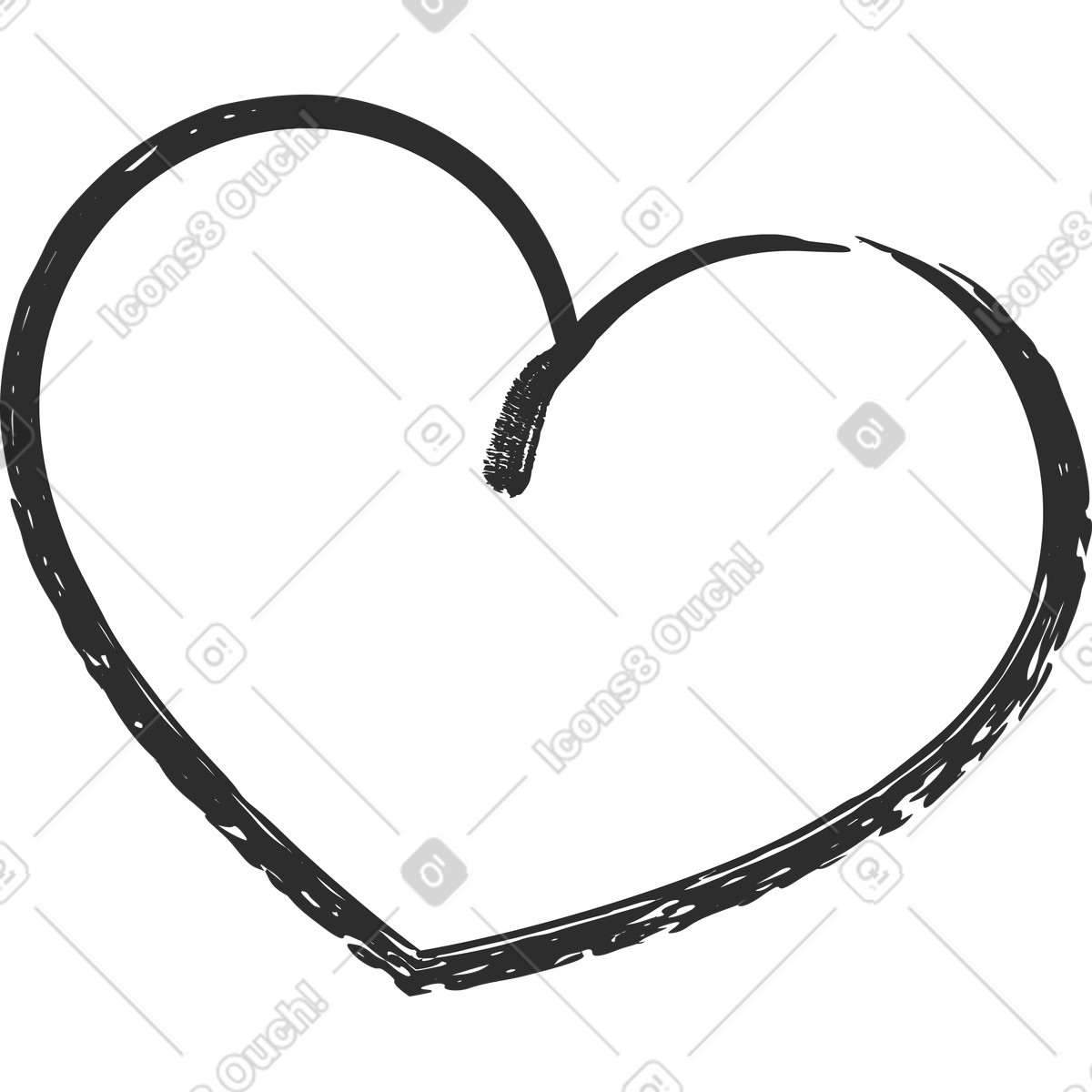 Cuore illustrazione in stile Graphite scarica in PNG, SVG