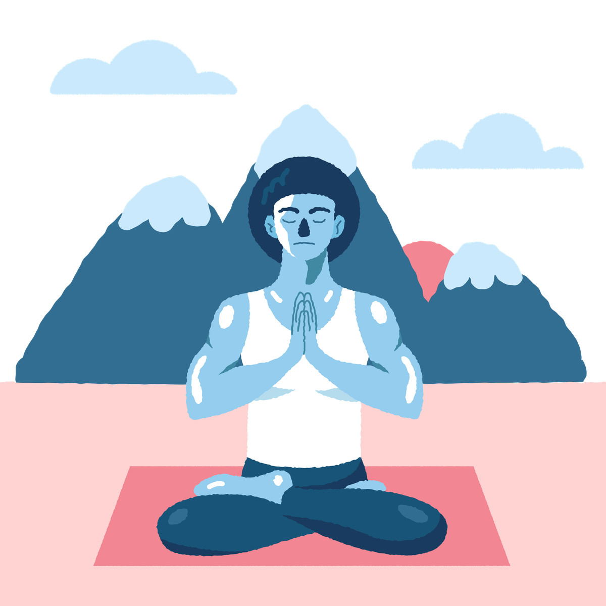 Outdoor yoga illustration in Cherry style download in PNG, SVG