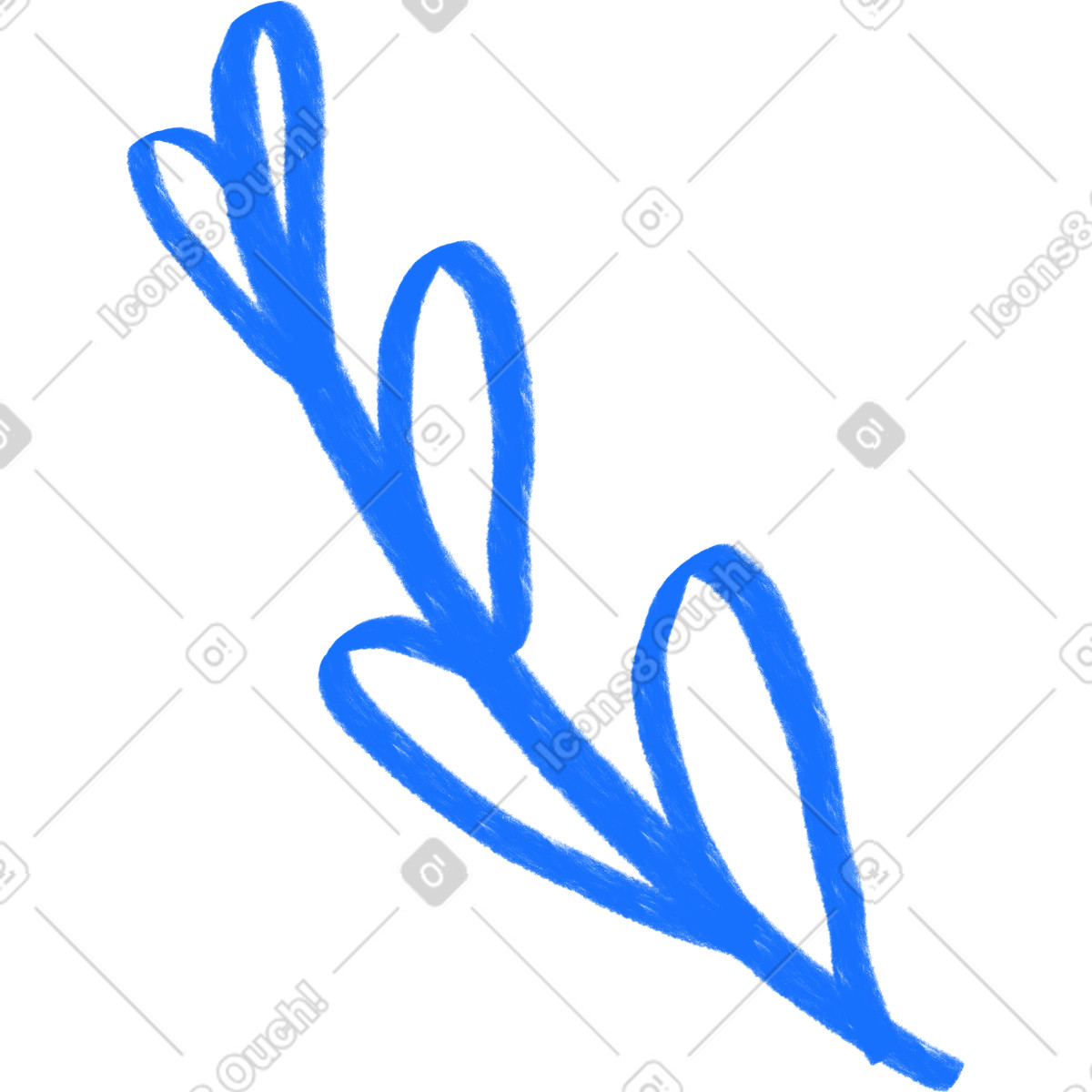 Small blue leaves plant illustration in Bonny style download in PNG, SVG