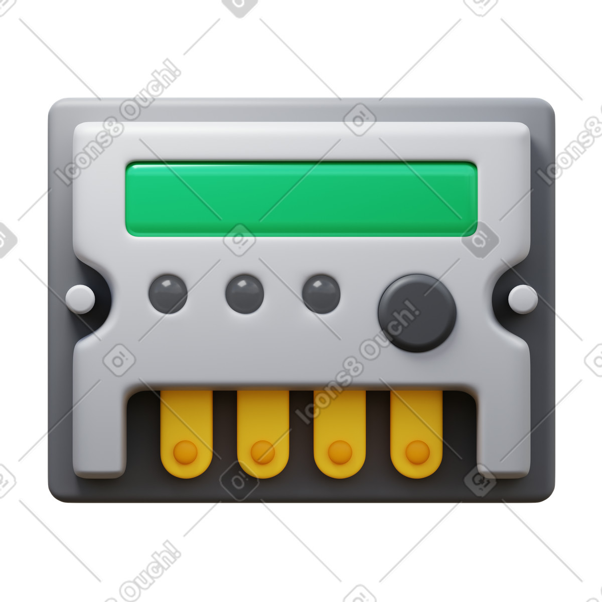Energy meter illustration in 3D Fluency style download in PNG, SVG