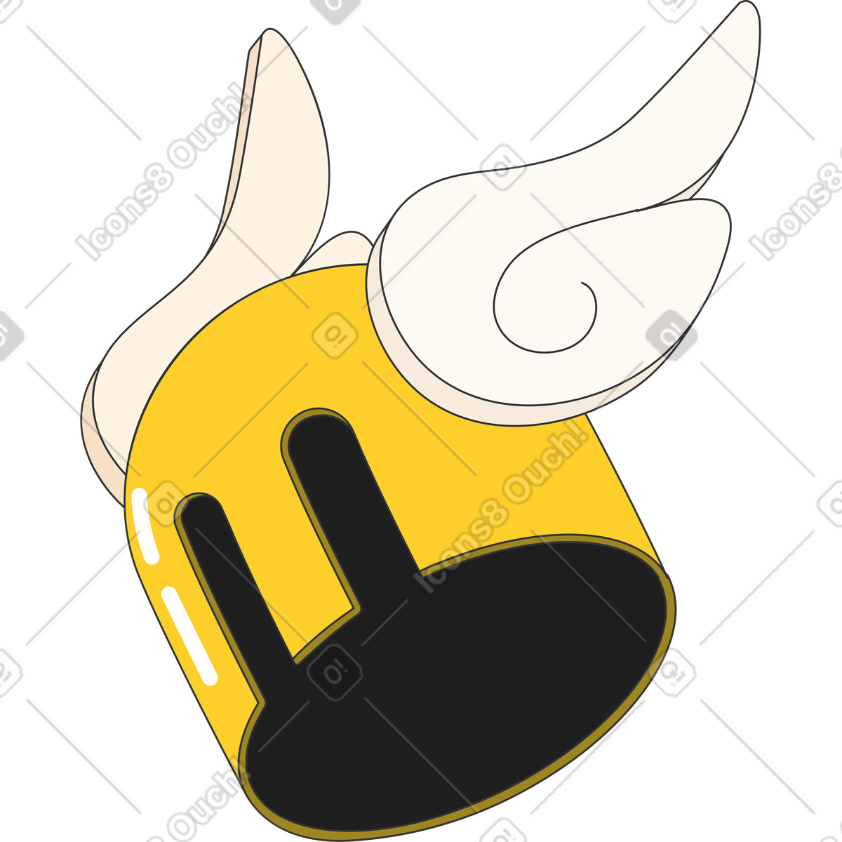 Ilustración Casco con alas en estilo Kit a descargar en PNG y SVG