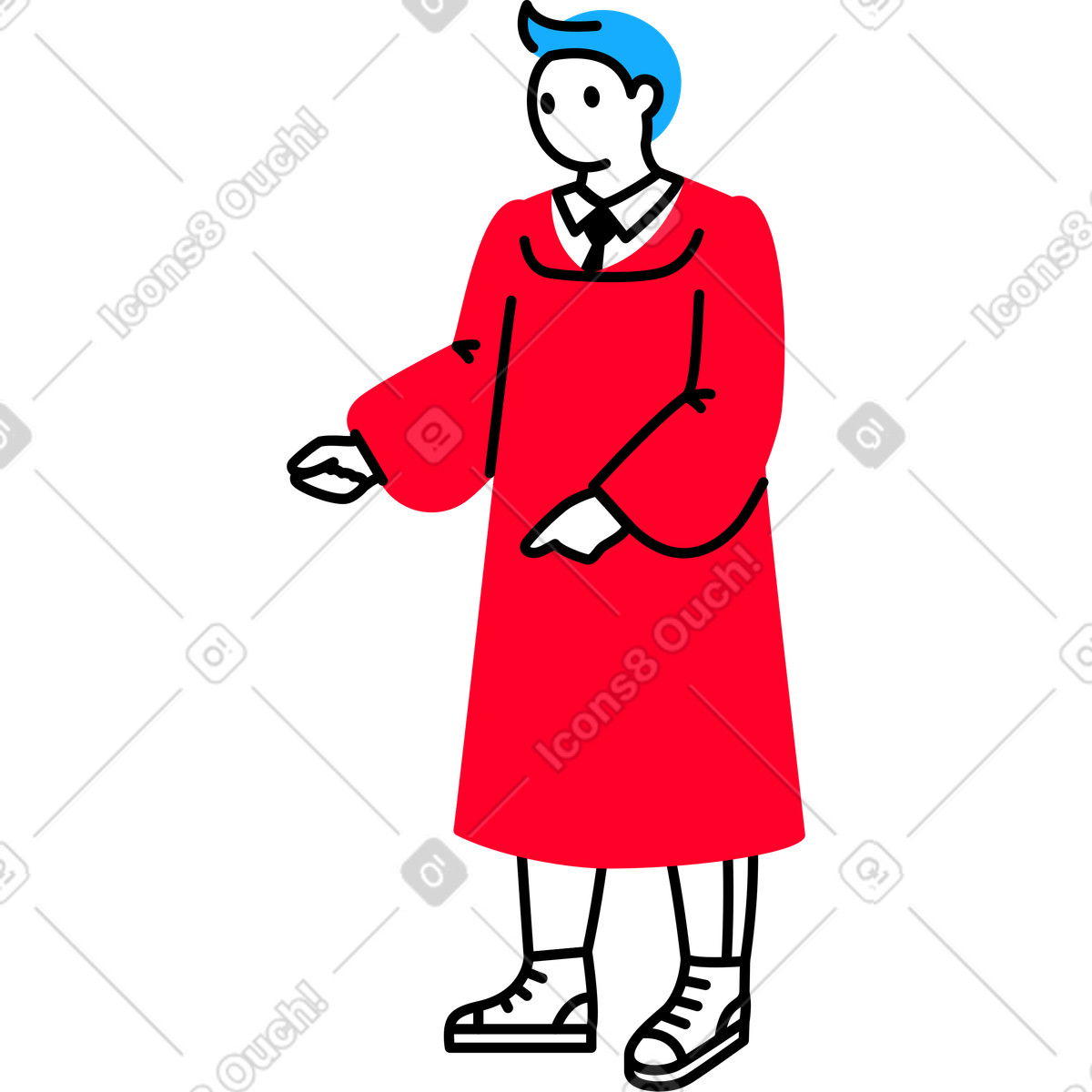 Illustration Juge en robe dans le style Transistor à télécharger aux formats PNG, SVG