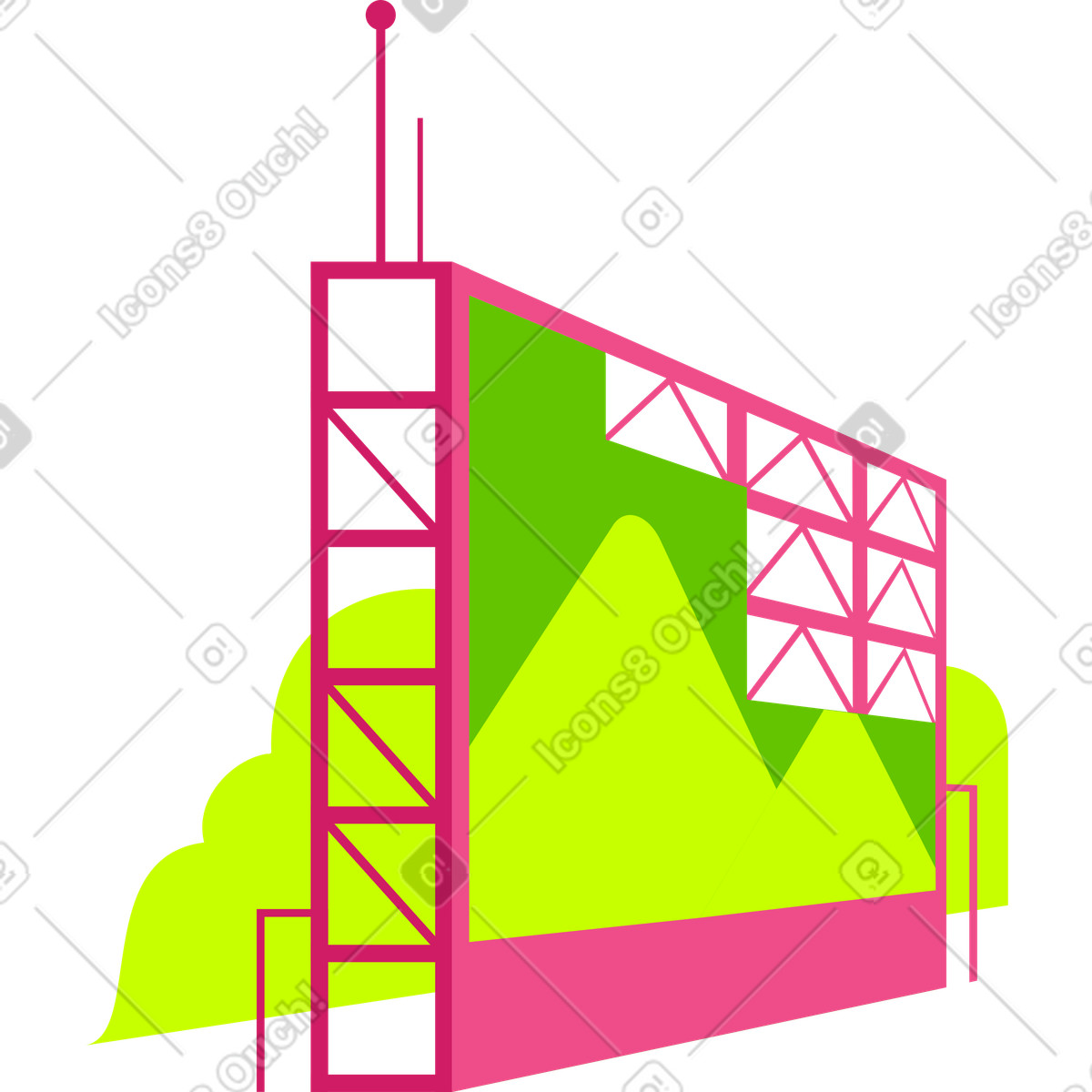 Construction tower illustration in PNG, SVG