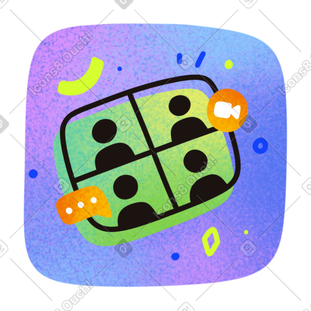 Ilustração de Online meeting em no estilo Flow para baixar em PNG, SVG
