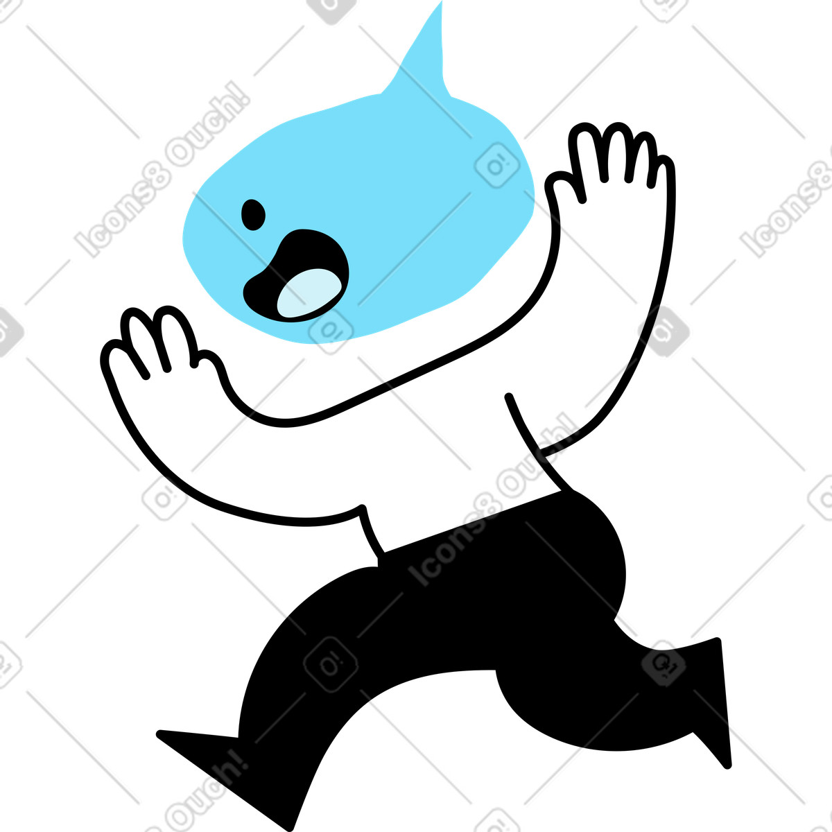 Ilustración Personaje corriendo en estilo Giggle a descargar en PNG y SVG