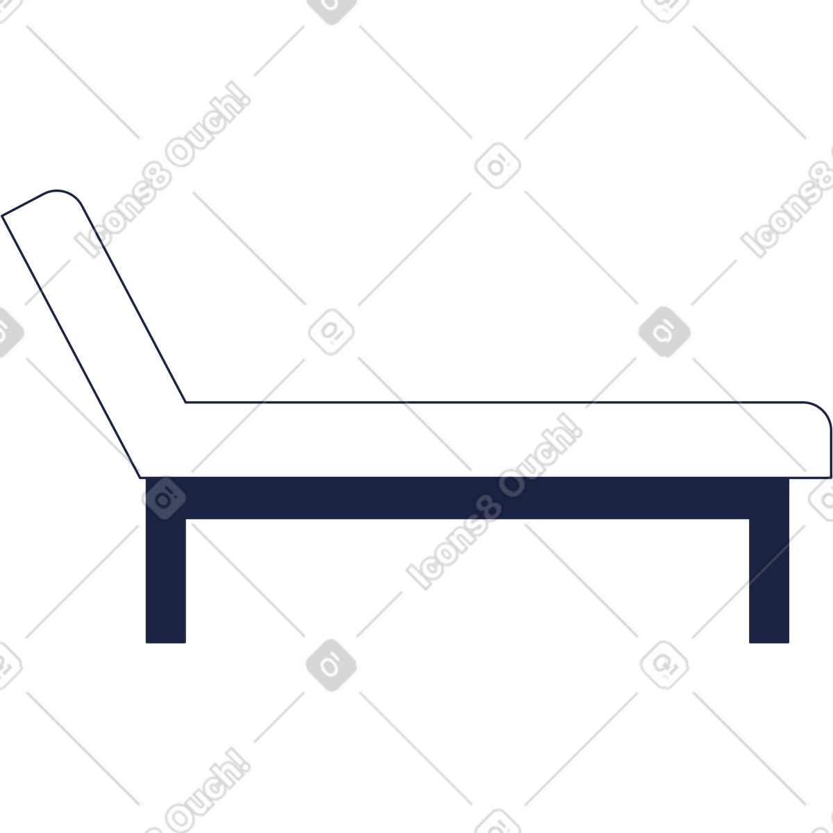 Ilustración Camilla para psicoterapia en estilo Urban Line a descargar en PNG y SVG