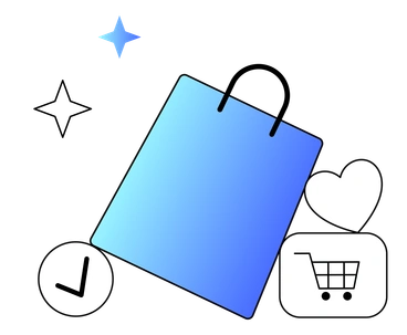 A shopping cart and calendar icons - Azure style illustration