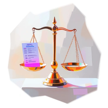 A symbolic scale of justice balanced with a voting ballot and a poll tax receipt