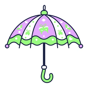 A Victorian parasol is opened to reveal a canopy adorned with intricate moth patterns. The handle of the parasol is long and elegantly curved, made of polished wood with a decorative finial at the top. The canopy features multi-layered designs of various moth species, showcasing their details. The parasol is positioned in a way that highlights the delicate shapes and textures of the moths, allowing the viewer to appreciate the craftsmanship. There is a gentle breeze causing the parasol to slightly sway, creating a sense of movement in the scene.