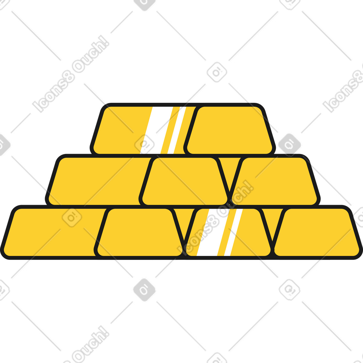 Goldbarren-Illustration im Taxi-Stil als Download in PNG, SVG