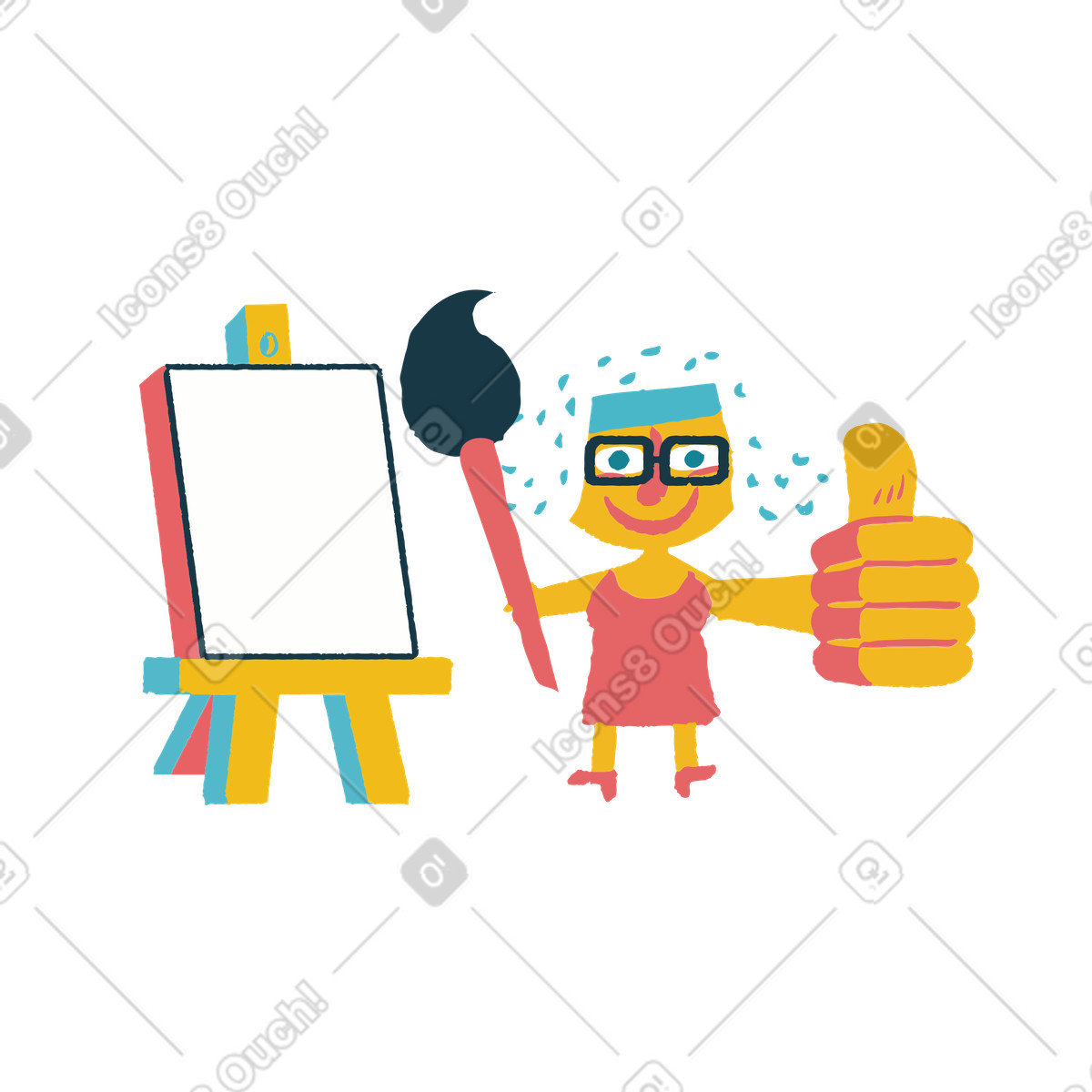 Lezioni di disegno illustrazione in stile Flamenco scarica in PNG, SVG