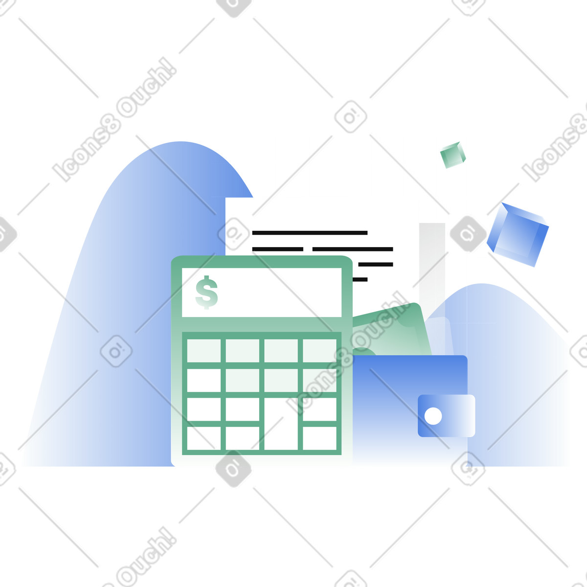 Business regulations and financial law illustration in PNG, SVG