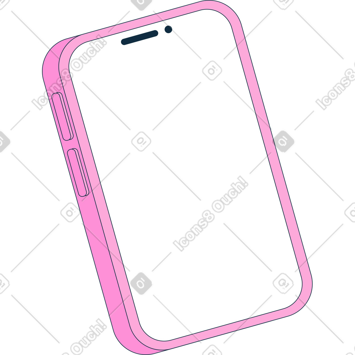 下载 Bubble gum 风格的 粉红色的智能手机 插画，支持 PNG、SVG 格式