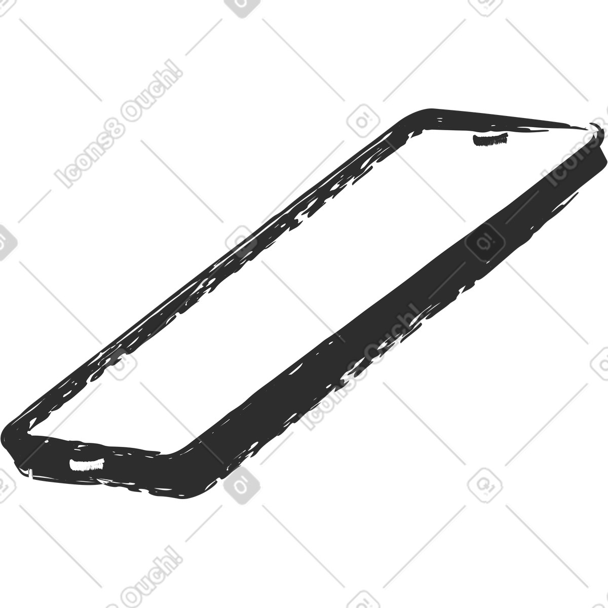 Isolated smartphone illustration clipart of vertical device for UI layouts