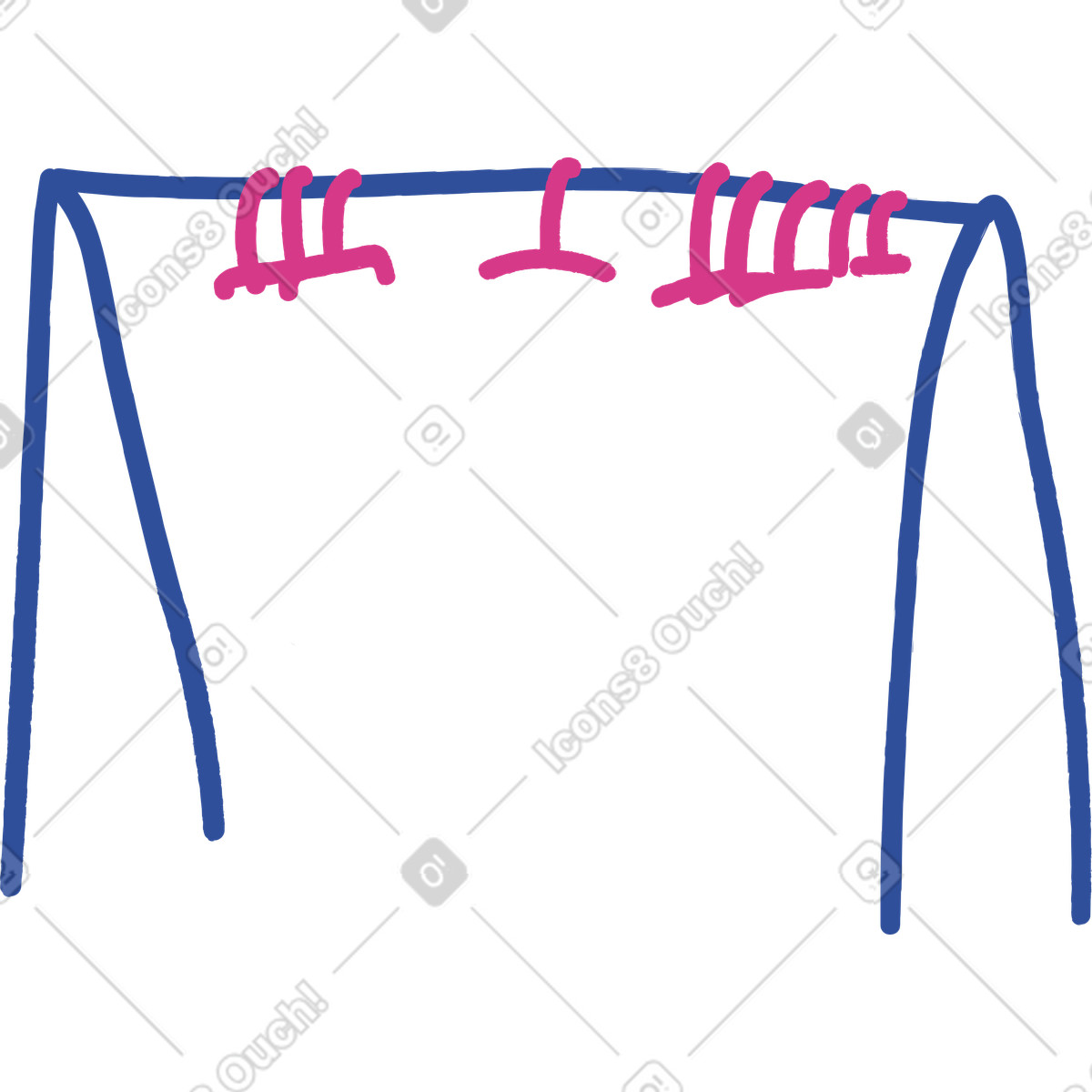 Clothes hanger illustration in Lime style download in PNG, SVG