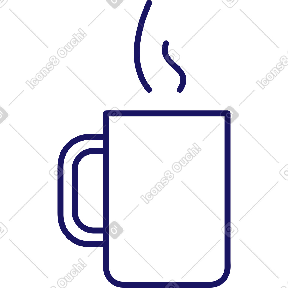 White coffee mug illustrazione in stile Matey scarica in PNG, SVG