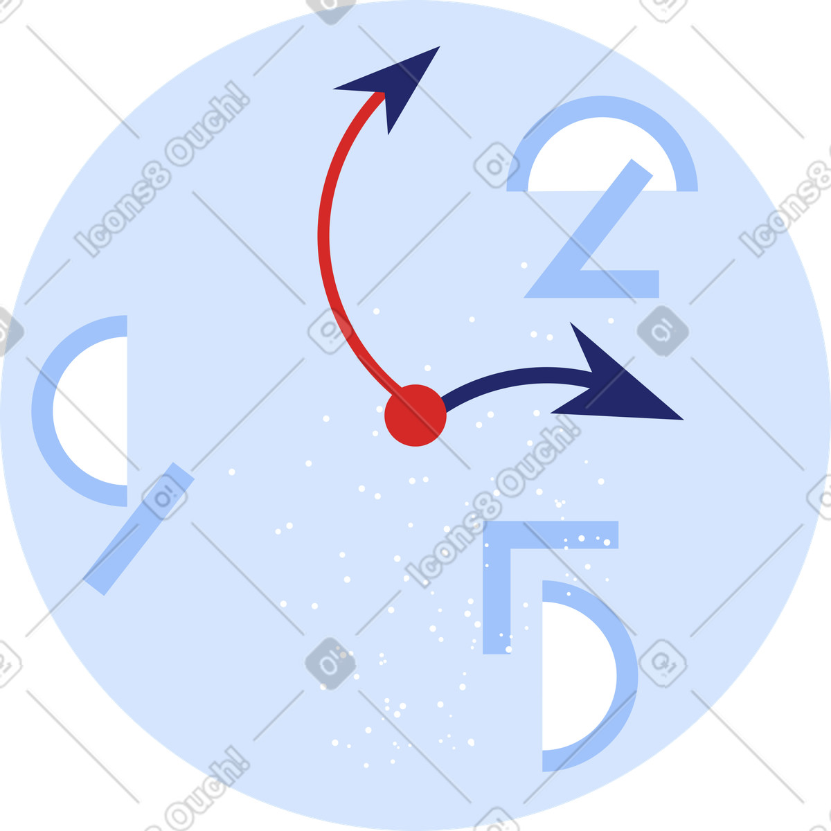 Clock animated illustration in Clip style download in GIF, Lottie (JSON), AE