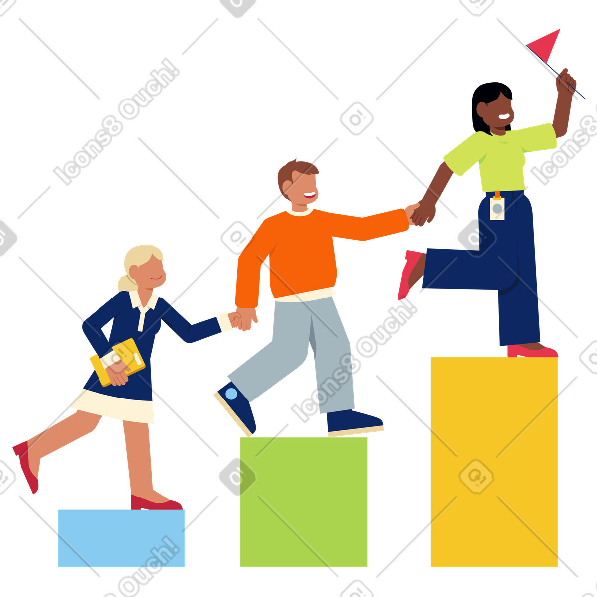 Formazione e orientamento alla leadership aziendale illustrazione in stile Catchy scarica in PNG, SVG